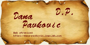 Dana Pavković vizit kartica